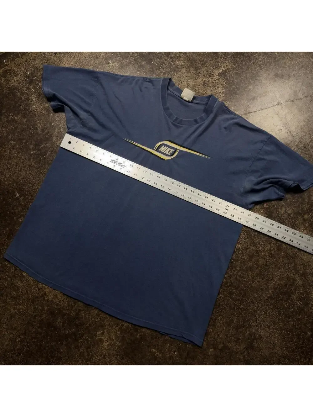 Y2K Nike Blue Gray Swoosh Graphic T-Shirt XXL Oversized